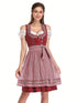 3-teiliges Damen Dirndl Set – Dunkelblaues Oktoberfest Kostüm mit Bluse und Schürze